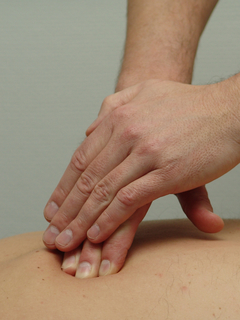 H�nde bei einer cranio-sacralen Osteopathiebehandlung.